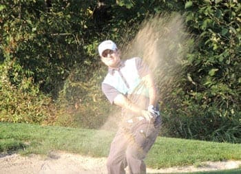 Ryan Williams in greenside bunker Ryan Williams in greenside bunker