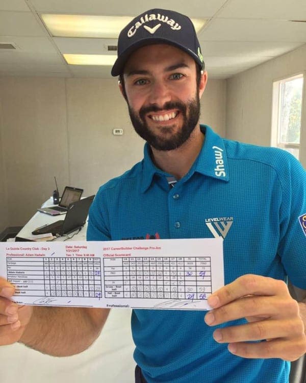 VGT’s Alumni Adam Hadwin Shoots Record Setting 59 on the PGA TOUR