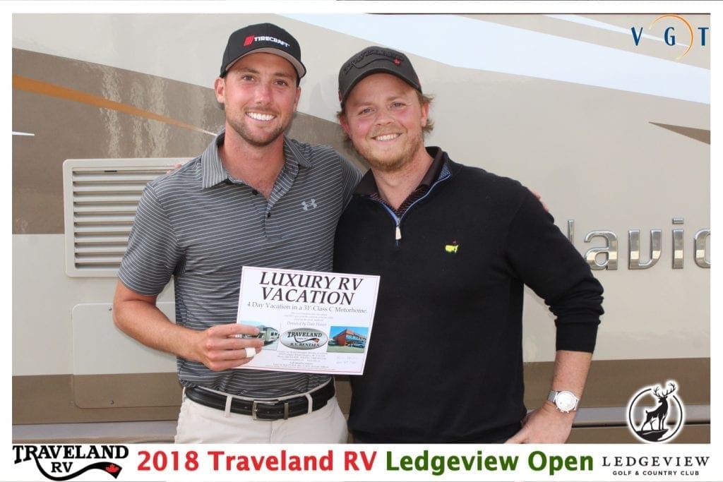Scotty Secord (left) wins a 4 Day Deluxe RV Rental from Traveland RV (Kris Howes)