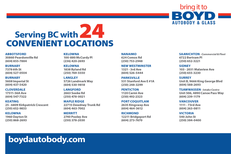 Boyd Autobody & Glass Locations